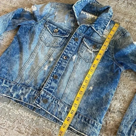 RWH Rewash Distressed Acid Washed Denim Jean Jacket: XS - Picture 10 of 10